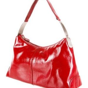 AUTHENTIC TOD'S RED PATENT LEATHER BAG, EUC